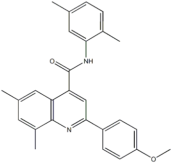 N-(2,5-dimethylphenyl)-2-(4-methoxyphenyl)-6,8-dimethyl-4-quinolinecarboxamide 结构式