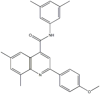 N-(3,5-dimethylphenyl)-2-(4-methoxyphenyl)-6,8-dimethyl-4-quinolinecarboxamide,669752-08-3,结构式