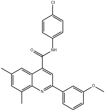 N-(4-chlorophenyl)-2-(3-methoxyphenyl)-6,8-dimethyl-4-quinolinecarboxamide,669752-34-5,结构式