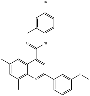 N-(4-bromo-2-methylphenyl)-2-(3-methoxyphenyl)-6,8-dimethyl-4-quinolinecarboxamide Structure