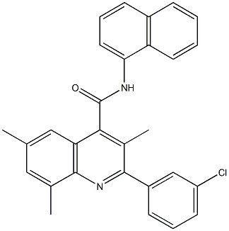 2-(3-chlorophenyl)-3,6,8-trimethyl-N-(1-naphthyl)-4-quinolinecarboxamide 结构式