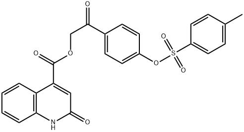 2-(4-{[(4-methylphenyl)sulfonyl]oxy}phenyl)-2-oxoethyl 2-hydroxy-4-quinolinecarboxylate,669755-40-2,结构式