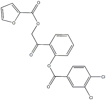 2-{2-[(3,4-dichlorobenzoyl)oxy]phenyl}-2-oxoethyl 2-furoate 化学構造式