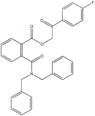 2-(4-fluorophenyl)-2-oxoethyl 2-[(dibenzylamino)carbonyl]benzoate 结构式
