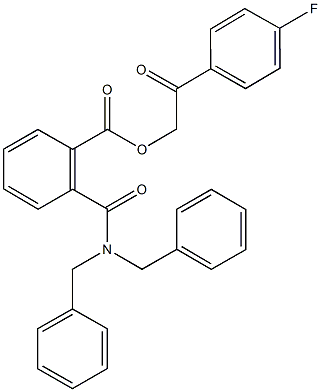 2-(4-fluorophenyl)-2-oxoethyl 2-[(dibenzylamino)carbonyl]benzoate,669757-95-3,结构式