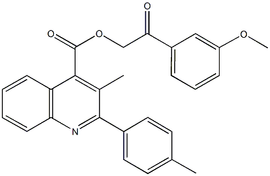 2-(3-methoxyphenyl)-2-oxoethyl 3-methyl-2-(4-methylphenyl)-4-quinolinecarboxylate 化学構造式