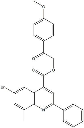 2-(4-methoxyphenyl)-2-oxoethyl 6-bromo-8-methyl-2-phenyl-4-quinolinecarboxylate,669760-15-0,结构式