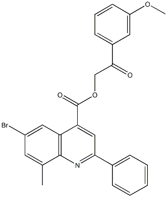 2-(3-methoxyphenyl)-2-oxoethyl 6-bromo-8-methyl-2-phenyl-4-quinolinecarboxylate,669760-21-8,结构式