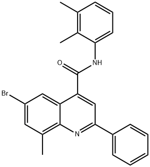 6-bromo-N-(2,3-dimethylphenyl)-8-methyl-2-phenyl-4-quinolinecarboxamide,669760-48-9,结构式