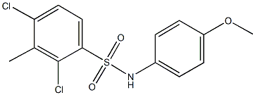 2,4-dichloro-N-(4-methoxyphenyl)-3-methylbenzenesulfonamide 化学構造式