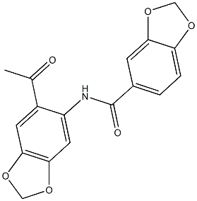 N-(6-acetyl-1,3-benzodioxol-5-yl)-1,3-benzodioxole-5-carboxamide 结构式