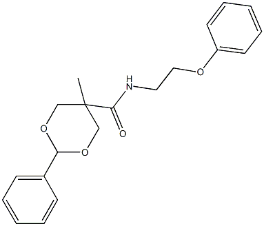 5-methyl-N-(2-phenoxyethyl)-2-phenyl-1,3-dioxane-5-carboxamide,670230-73-6,结构式