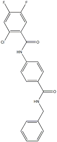 N-{4-[(benzylamino)carbonyl]phenyl}-2-chloro-4,5-difluorobenzamide Struktur