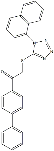 1-[1,1'-biphenyl]-4-yl-2-{[1-(1-naphthyl)-1H-tetraazol-5-yl]sulfanyl}ethanone,670231-05-7,结构式