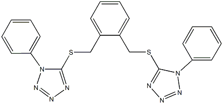 1-phenyl-5-[(2-{[(1-phenyl-1H-tetraazol-5-yl)sulfanyl]methyl}benzyl)sulfanyl]-1H-tetraazole Struktur