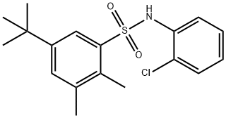 5-tert-butyl-N-(2-chlorophenyl)-2,3-dimethylbenzenesulfonamide Struktur