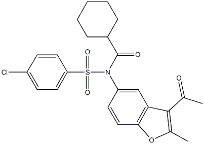 670258-28-3 N-(3-acetyl-2-methyl-1-benzofuran-5-yl)-4-chloro-N-(cyclohexylcarbonyl)benzenesulfonamide