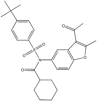 N-(3-acetyl-2-methyl-1-benzofuran-5-yl)-4-tert-butyl-N-(cyclohexylcarbonyl)benzenesulfonamide|