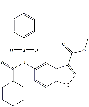 670258-43-2 methyl 5-{(cyclohexylcarbonyl)[(4-methylphenyl)sulfonyl]amino}-2-methyl-1-benzofuran-3-carboxylate