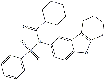 N-(cyclohexylcarbonyl)-N-(6,7,8,9-tetrahydrodibenzo[b,d]furan-2-yl)benzenesulfonamide Structure