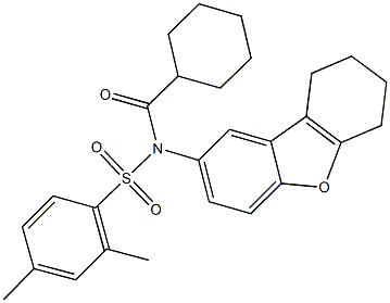 N-(cyclohexylcarbonyl)-2,4-dimethyl-N-(6,7,8,9-tetrahydrodibenzo[b,d]furan-2-yl)benzenesulfonamide|