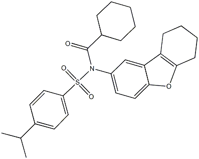 N-(cyclohexylcarbonyl)-4-isopropyl-N-(6,7,8,9-tetrahydrodibenzo[b,d]furan-2-yl)benzenesulfonamide Struktur