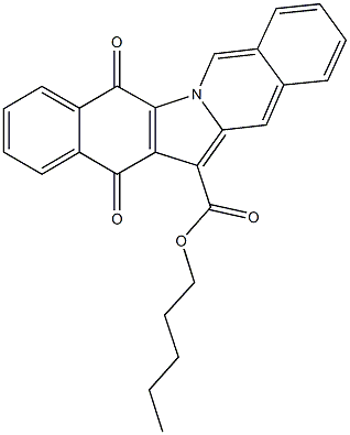 pentyl 5,14-dioxo-5,14-dihydrobenzo[5,6]indolo[1,2-b]isoquinoline-13-carboxylate 结构式