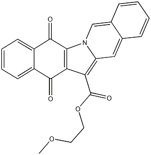 2-methoxyethyl 5,14-dioxo-5,14-dihydrobenzo[5,6]indolo[1,2-b]isoquinoline-13-carboxylate 化学構造式