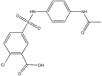 5-{[4-(acetylamino)anilino]sulfonyl}-2-chlorobenzoic acid Structure