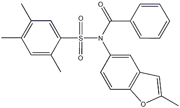 N-benzoyl-2,4,5-trimethyl-N-(2-methyl-1-benzofuran-5-yl)benzenesulfonamide Structure