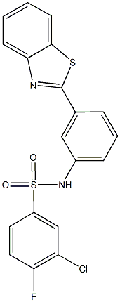 N-[3-(1,3-benzothiazol-2-yl)phenyl]-3-chloro-4-fluorobenzenesulfonamide Structure