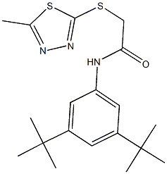 N-(3,5-ditert-butylphenyl)-2-[(5-methyl-1,3,4-thiadiazol-2-yl)sulfanyl]acetamide,670272-99-8,结构式