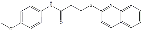 N-(4-methoxyphenyl)-3-[(4-methyl-2-quinolinyl)sulfanyl]propanamide,671198-91-7,结构式