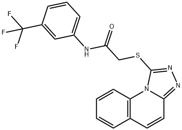 2-([1,2,4]triazolo[4,3-a]quinolin-1-ylsulfanyl)-N-[3-(trifluoromethyl)phenyl]acetamide Structure