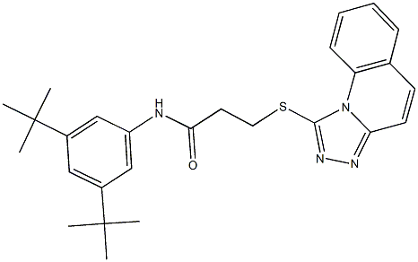 N-(3,5-ditert-butylphenyl)-3-([1,2,4]triazolo[4,3-a]quinolin-1-ylsulfanyl)propanamide Structure