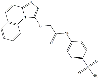 N-[4-(aminosulfonyl)phenyl]-2-([1,2,4]triazolo[4,3-a]quinolin-1-ylsulfanyl)acetamide Struktur