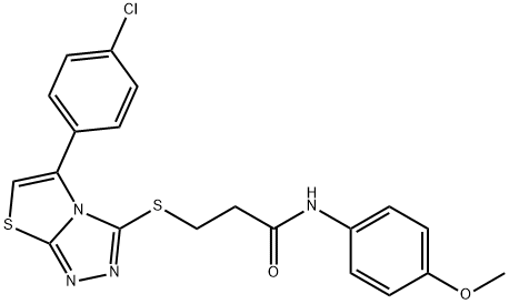 3-{[5-(4-chlorophenyl)[1,3]thiazolo[2,3-c][1,2,4]triazol-3-yl]sulfanyl}-N-(4-methoxyphenyl)propanamide Structure