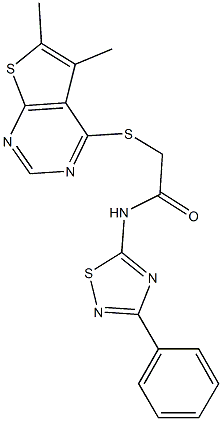 2-[(5,6-dimethylthieno[2,3-d]pyrimidin-4-yl)sulfanyl]-N-(3-phenyl-1,2,4-thiadiazol-5-yl)acetamide|