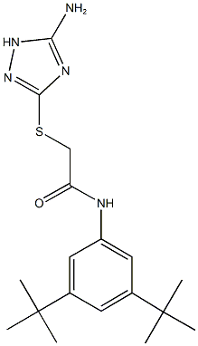 2-[(5-amino-1H-1,2,4-triazol-3-yl)sulfanyl]-N-(3,5-ditert-butylphenyl)acetamide 结构式