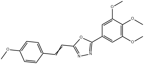 2-[2-(4-methoxyphenyl)vinyl]-5-(3,4,5-trimethoxyphenyl)-1,3,4-oxadiazole 化学構造式