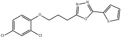 2,4-dichlorophenyl 3-[5-(2-thienyl)-1,3,4-oxadiazol-2-yl]propyl ether Struktur