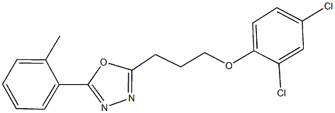 2,4-dichlorophenyl 3-[5-(2-methylphenyl)-1,3,4-oxadiazol-2-yl]propyl ether Struktur