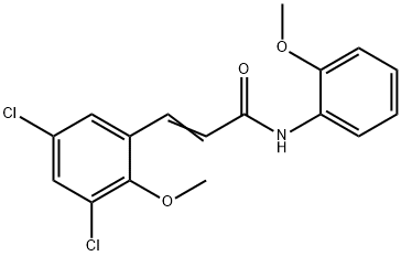 3-(3,5-dichloro-2-methoxyphenyl)-N-(2-methoxyphenyl)acrylamide Struktur