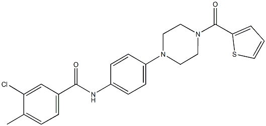 3-chloro-4-methyl-N-{4-[4-(2-thienylcarbonyl)-1-piperazinyl]phenyl}benzamide 结构式