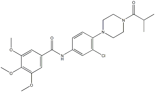 N-[3-chloro-4-(4-isobutyryl-1-piperazinyl)phenyl]-3,4,5-trimethoxybenzamide Structure