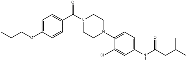 N-{3-chloro-4-[4-(4-propoxybenzoyl)-1-piperazinyl]phenyl}-3-methylbutanamide Structure