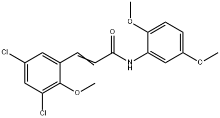 3-(3,5-dichloro-2-methoxyphenyl)-N-(2,5-dimethoxyphenyl)acrylamide 化学構造式