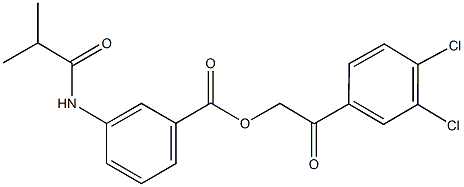 2-(3,4-dichlorophenyl)-2-oxoethyl 3-(isobutyrylamino)benzoate Structure