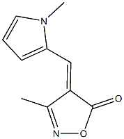 3-methyl-4-[(1-methyl-1H-pyrrol-2-yl)methylene]-5(4H)-isoxazolone 化学構造式