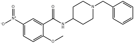 N-(1-benzyl-4-piperidinyl)-5-nitro-2-methoxybenzamide 结构式